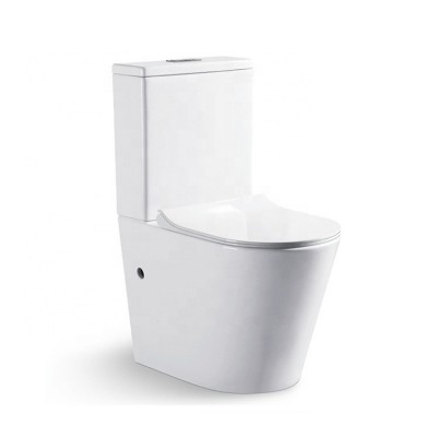 European Ceramic Modern two-piece toilet Rimless sanitary floor mounted WC