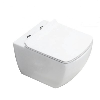 High quality Wall mounted toilet square bowl ceramic sanitary rimless for European market